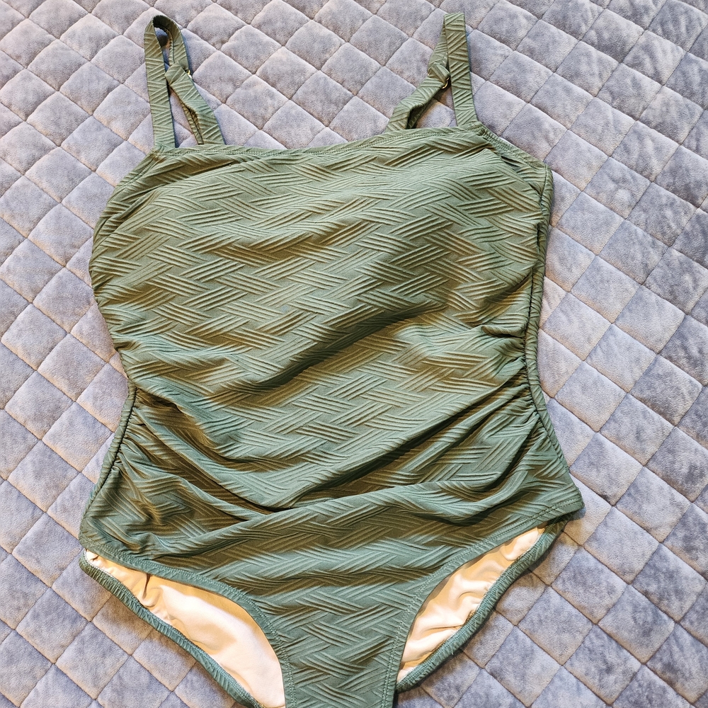 Kona Sol Olive Green Swimsuit — Chic & Supportive (18W)